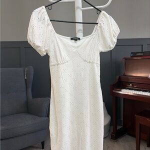 Ambiance White Eyelet Mini Dress